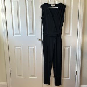 Michael Michael Kors Sleeveless Waist Twist Jumpsuit in Black size S